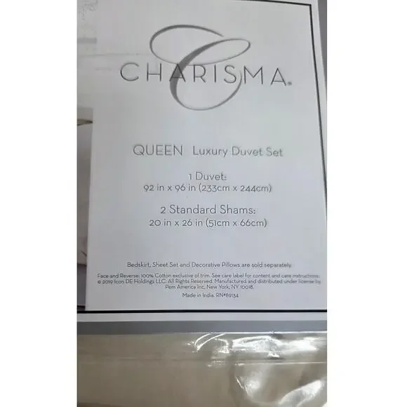 Charisma 400TC Percale Bedding Collection Full/Queen Duvet Cover Set